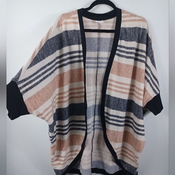 Open Front Kaftan Kimono Cardigan Sweater Striped - Picture 1 of 7